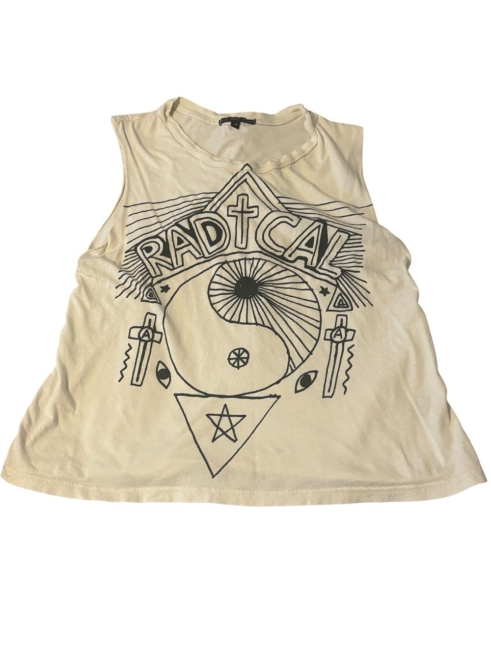 Truly Madly Deeply Size M Radical Yin Yang Graphic Muscle Tank